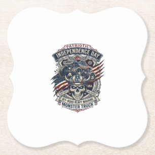 Patriotisk 1776 Off Road Skalle Monster Truck Tung Underlägg Papper