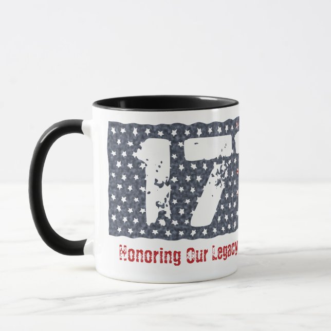Patriotisk 1776 slitflagga  mugg (Vänster)