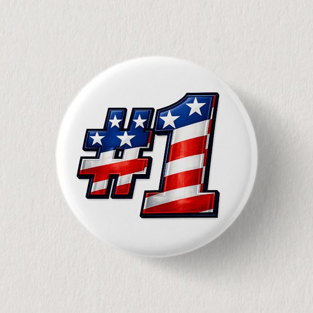 Patriotisk #1 Flaggdesign Knapp (Framsida)