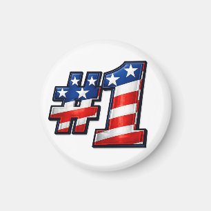 Patriotisk #1 Flaggdesign Magnet