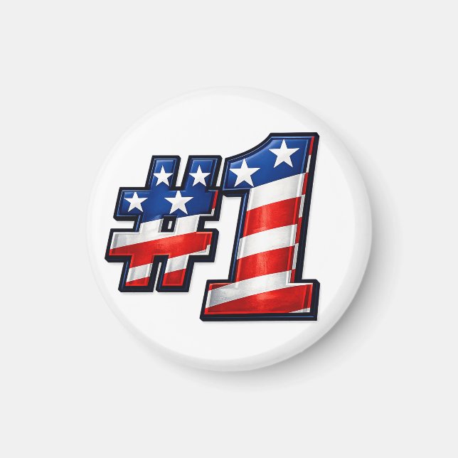 Patriotisk #1 Flaggdesign Magnet (Framsidan)
