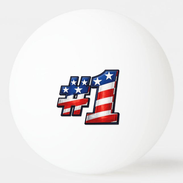 Patriotisk #1 Flaggdesign Pingisboll (Framsidan)