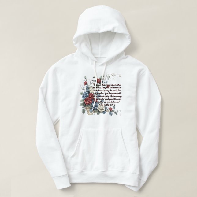 Patriotisk 1 Timotheos 2:1-2 Fleecefilt Hoodie (Design framsida)