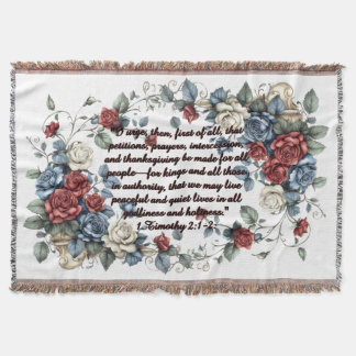 Patriotisk 1 Timotheus 2:1-2 Fleecefilt Filt