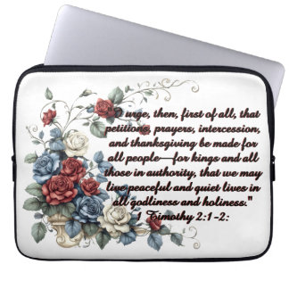 Patriotisk 1 Timotheus 2:1-2 Fleecefilt Laptop Fodral