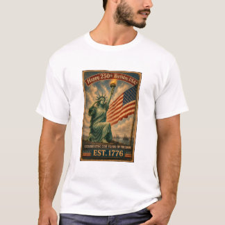 Patriotisk 250 år USA 4 juli Frihetsgudinnan T Shirt