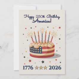 Patriotisk 250-års USA födelsedagsfirande inbjudan