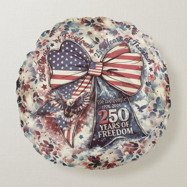 Patriotisk 250-årsdag rund kudde (Framsidan)