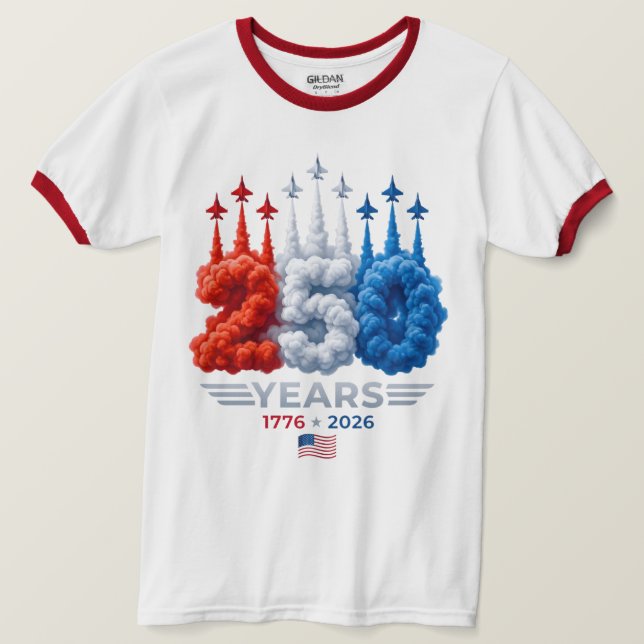 Patriotisk 250-årsdag t shirt (Design framsida)