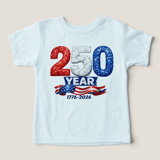Patriotisk 250-årsdag t shirt (Design Framsida)