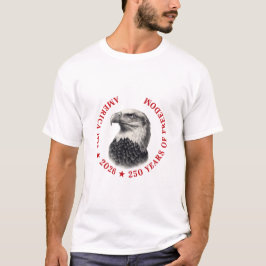 Patriotisk 250-årsjubileum USA 2026 Vit Huvad Örn T Shirt