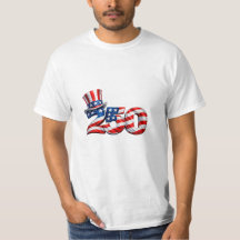 Patriotisk 250 Farbror Sam-hatt T-shirt