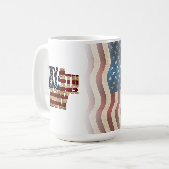 Patriotisk  4:e Flagga Kaffemugg (Framsida vänster)