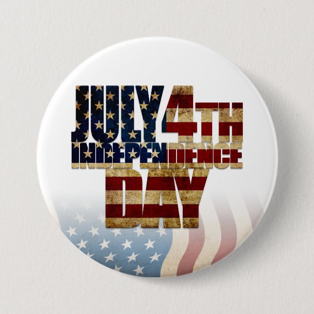 Patriotisk  4:e Flagga Knapp (Framsida)