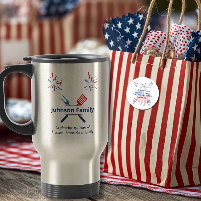Patriotisk 4:e juli BBQ Picknick Amerika 250-årsju Resemugg (Skapare uppladdad)