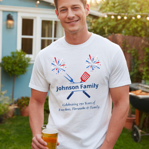 Patriotisk 4:e juli BBQ Picknick Amerika 250-årsju T Shirt