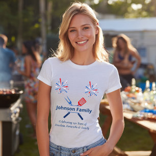 Patriotisk 4:e juli BBQ Picknick Amerika 250-årsju T Shirt