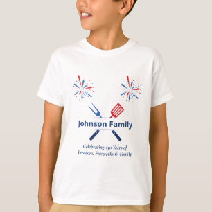 Patriotisk 4:e juli BBQ Picknick Amerika 250-årsju T Shirt