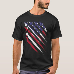 Patriotisk 4:e Juli Jet Usa Amerikansk Flagga Män T Shirt