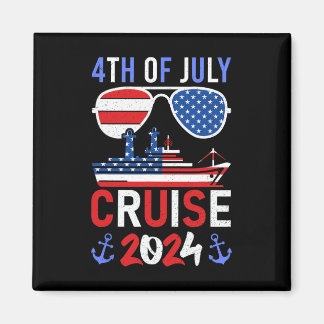 Patriotisk 4:e Juli-kryssning Familj Squad Matchan Magnet