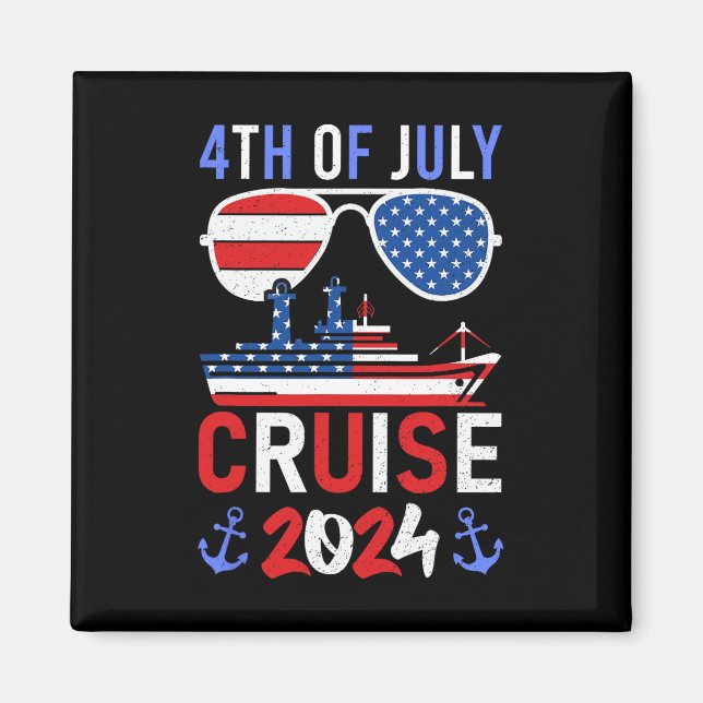 Patriotisk 4:e Juli-kryssning Familj Squad Matchan Magnet (Framsidan)