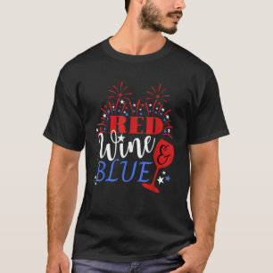 Patriotisk 4:e juli Lusj Vin Humor Fjärde kvinnan T Shirt