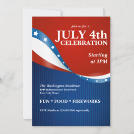 Patriotisk 4:e juli Party Firande Inbjudningar