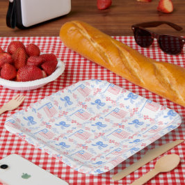 Patriotisk 4:e juli-personligen för vattenfärg