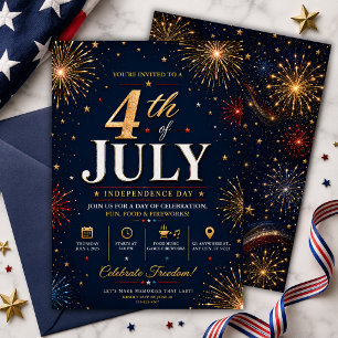 Patriotisk 4:e juli självständighetsdag inbjudningar