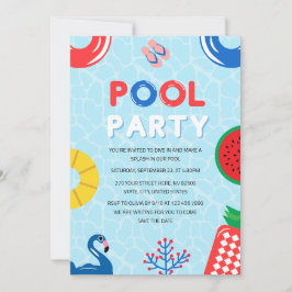Patriotisk 4:e juli Sommaren Bassäng Party Inbjudningar