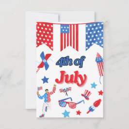 Patriotisk 4:e juli tackkort tack kort