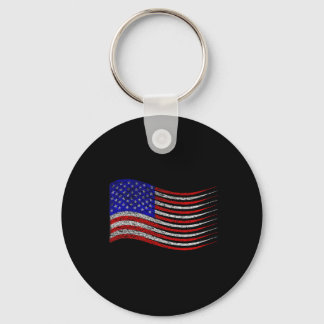 Patriotisk 4:e Juli USA Amerikansk Flagga Vajar  Nyckelring