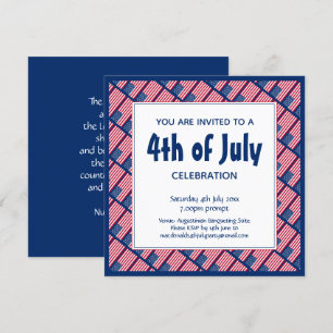 Patriotisk 4:E JULY American Flagga Blue Party Inbjudningar