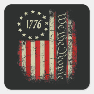 Patriotisk 4 juli Amerika Fyrkantigt Klistermärke