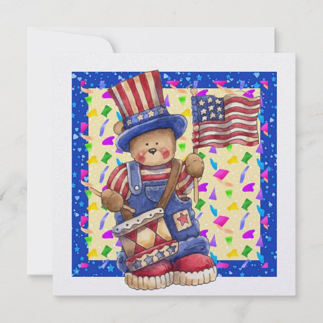 Patriotisk - 4 juli - Independence day! SRF Inbjudningar (Framsida)