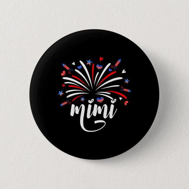 Patriotisk 4 juli Mimi fyrverkerier liten eldare Knapp (Framsida)
