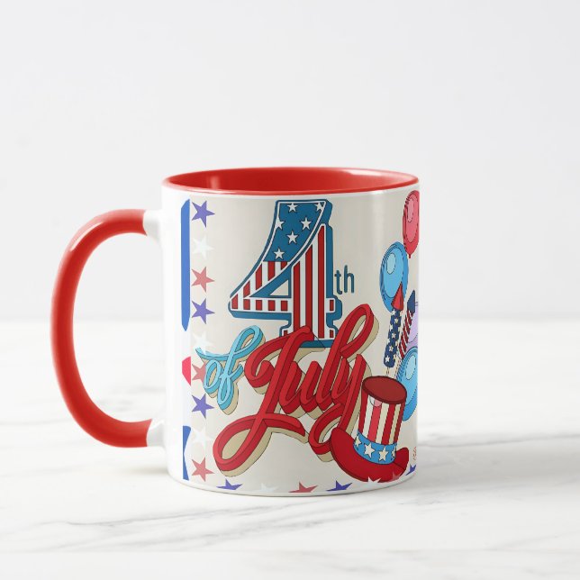 Patriotisk 4 juli-mugg USA Självständighetsdag Mugg (Vänster)