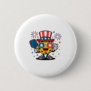 Patriotisk 4 juli pickleball amerikansk flagg hatt knapp
