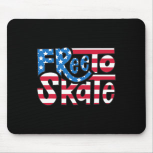 Patriotisk 4 juli Skater Amerikansk Flagga Fri att Musmatta