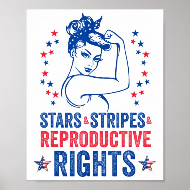 Patriotisk 4 juli T-shirt Stjärnor Ränder Reproduc Poster (Framsidan)