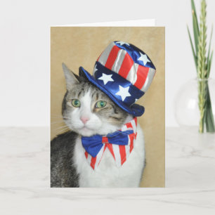 Patriotisk 4th av det Juli tabby- och Kort