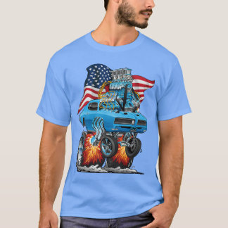 Patriotisk 60-tals muskelbil rolig dragster USA Ho T Shirt