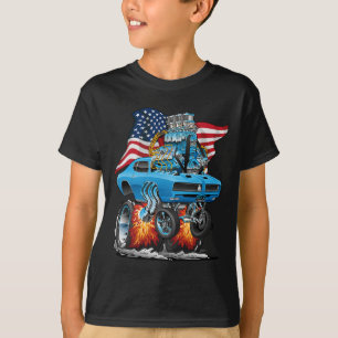 Patriotisk 60-tals muskelbil rolig dragster USA Ho T Shirt