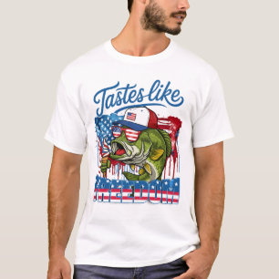 Patriotisk Abborre Smakar Frihet Grafisk T Shirt