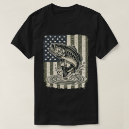 Patriotisk abborrfiske USA-flagga T Shirt