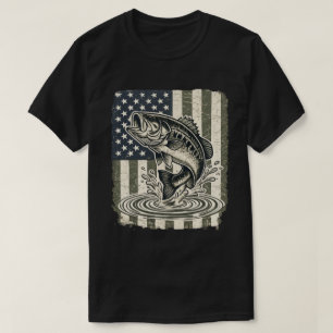 Patriotisk abborrfiske USA-flagga T Shirt