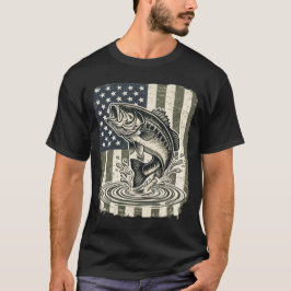 Patriotisk abborrfiske USA-flagga T Shirt