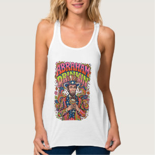 Patriotisk Abraham Drickande Retro Linne Med Racerback