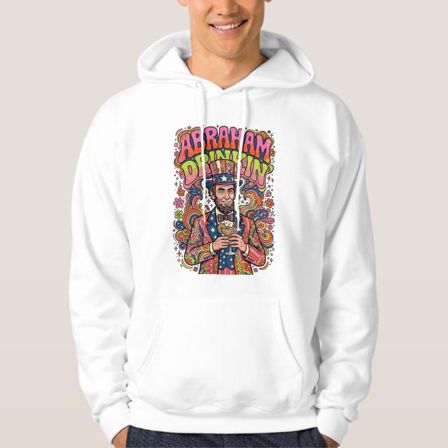 Patriotisk Abraham Dricker Retro Hoodie (Framsida)