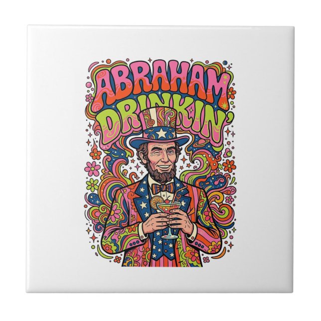 Patriotisk Abraham Dricker Retro Kakelplatta (Framsidan)